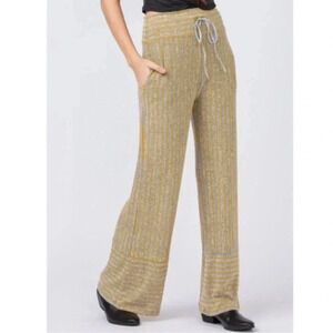 🆕Egs California Yellow Stripe Wide-Leg Pants L🆕